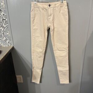 American Eagle White Corduroy 360° Super Stretch‎ Jegging Pants (Women's 0 Long)